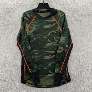 INDERA Shirt Womens Medium Top Tee Long Sleeve Camo Green